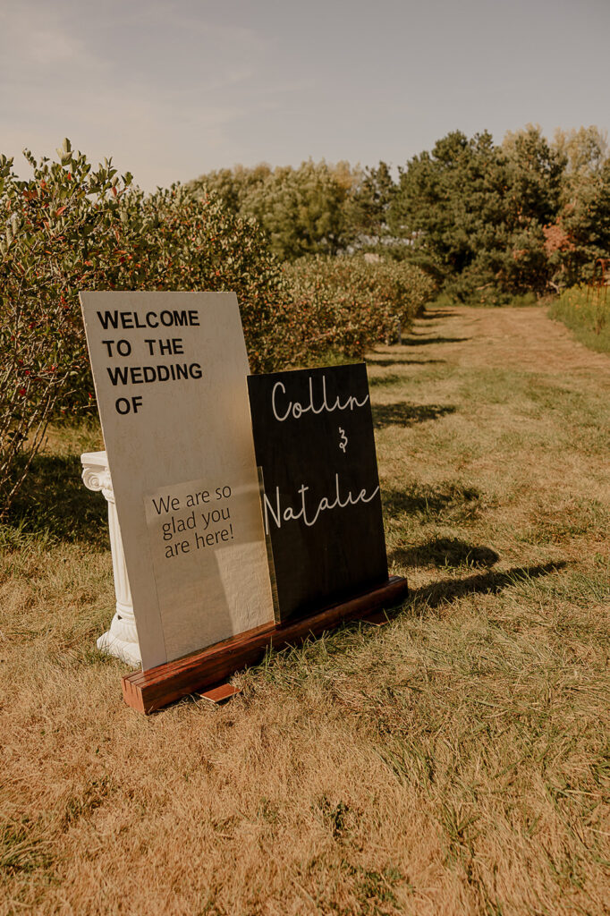 welcome wedding signage outdoor