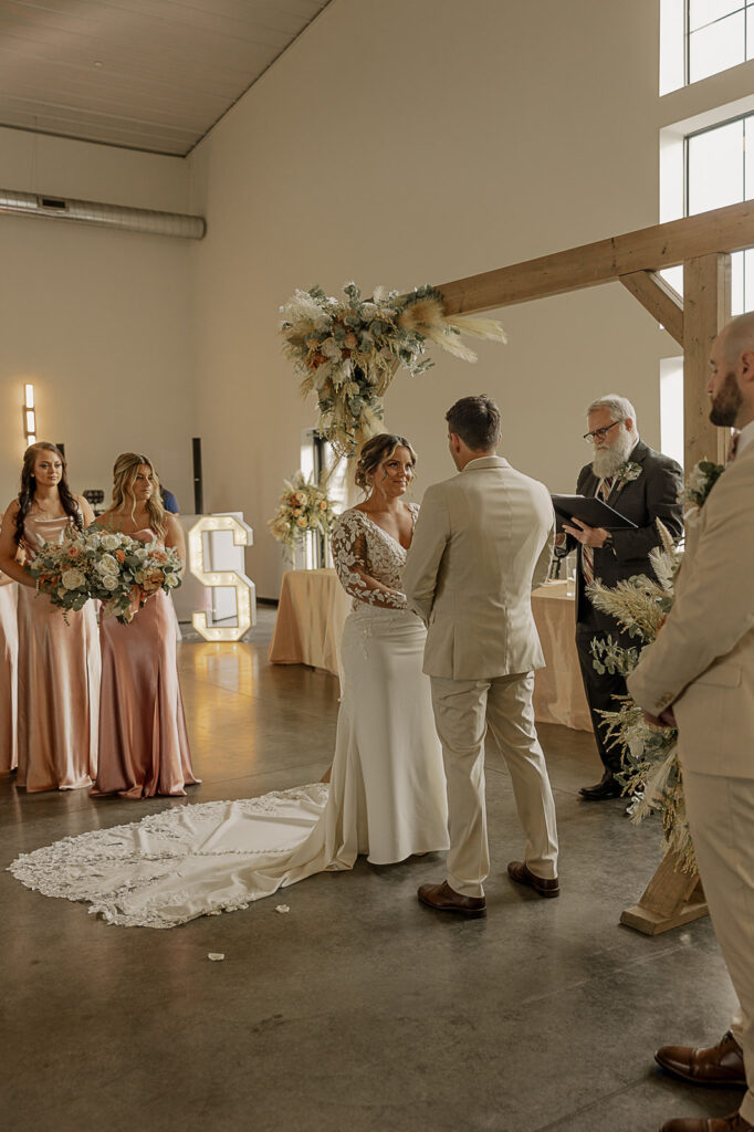 wedding ceremony photos in iowa eagles ledge