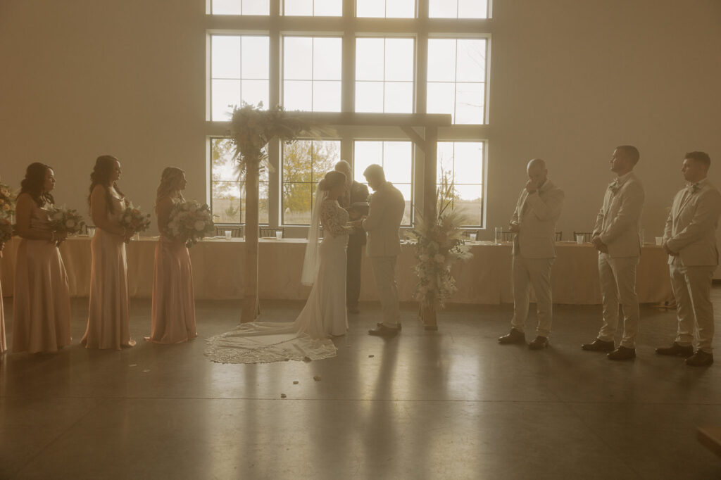 fall wedding ceremony indoors