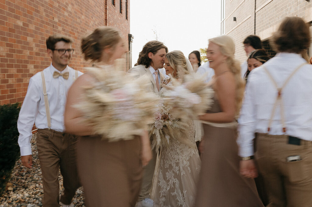 blurry candid bridal party photos