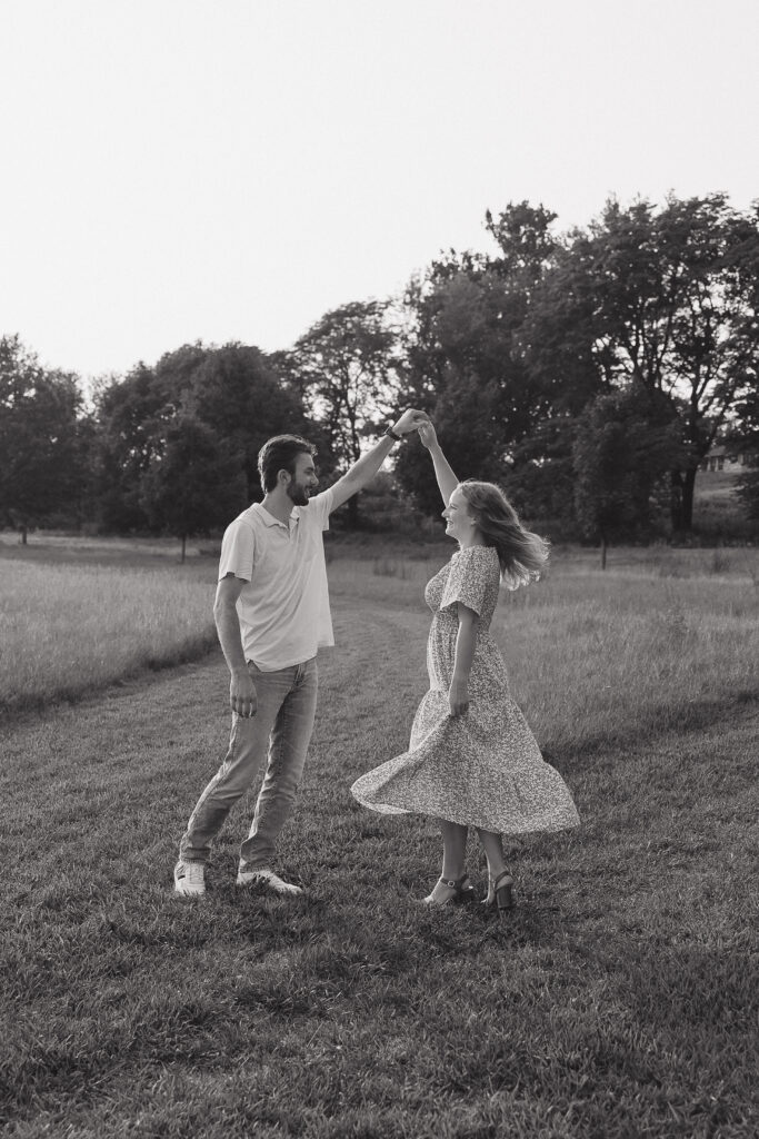 golden hour candid couple photos with a picnic