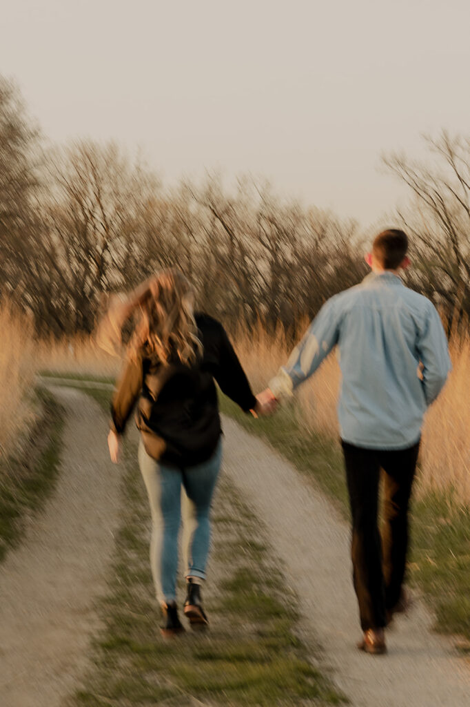 iowa engagement session during sunset