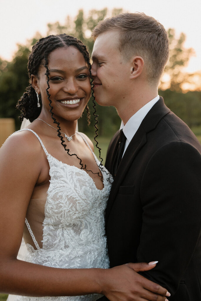 outdoor wedding bridal portraits with bride and groom