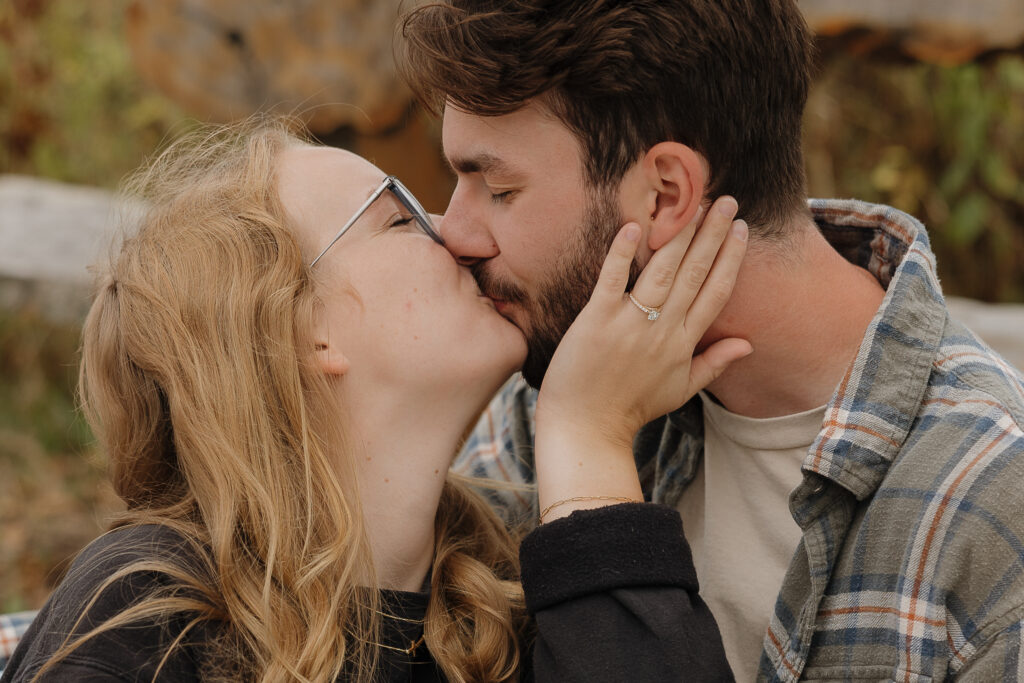 romantic engagement photos proposal iowa