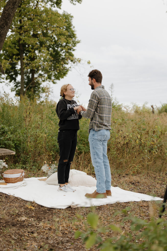 picnic proposal photoshoot in ames iowa