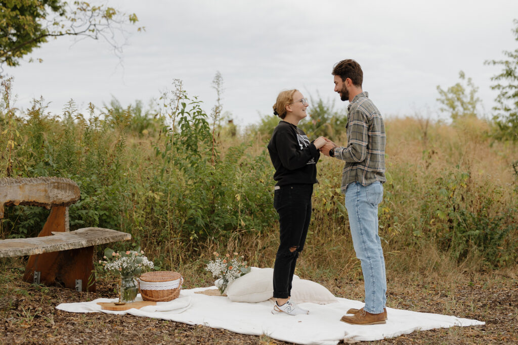 picnic proposal photoshoot in ames iowa