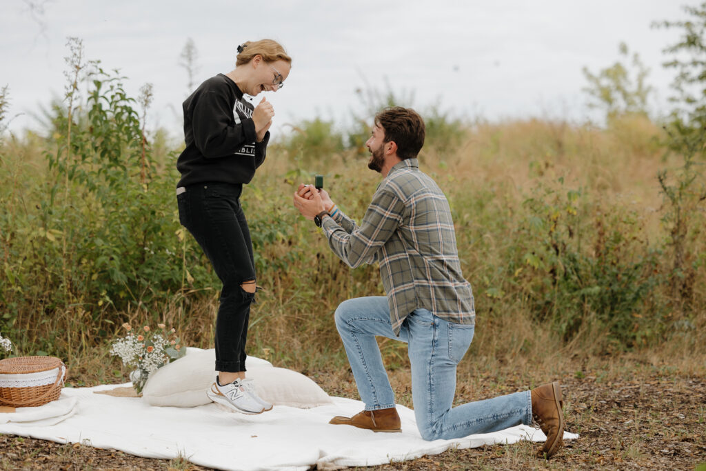 picnic proposal photoshoot in ames iowa