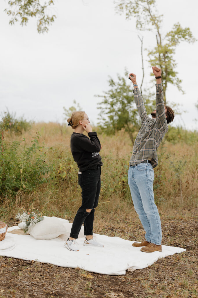 picnic proposal photoshoot in ames iowa