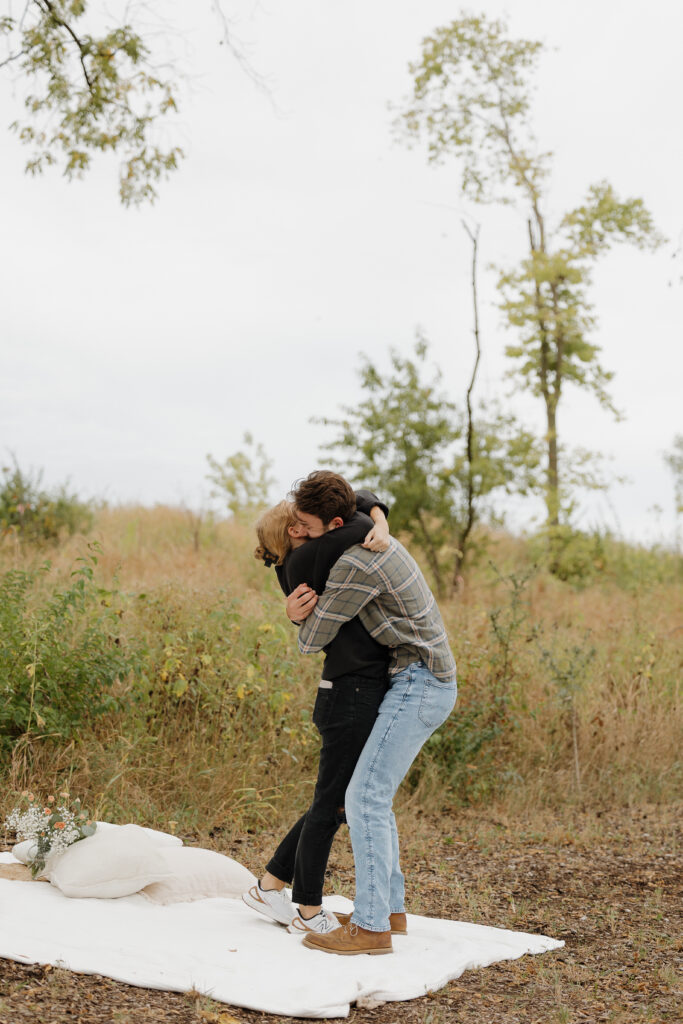 picnic proposal photoshoot in ames iowa