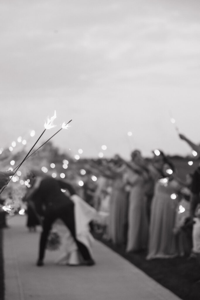 wedding sparkler exit photos in iowa