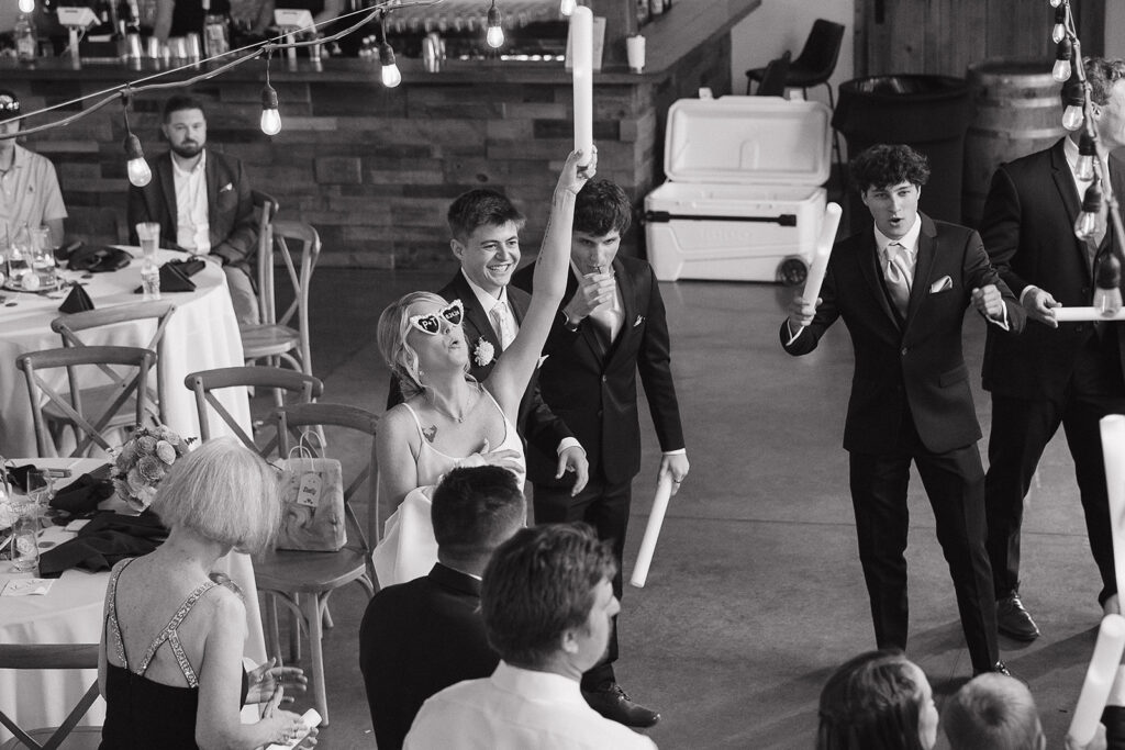 bride and groom first dance during reception