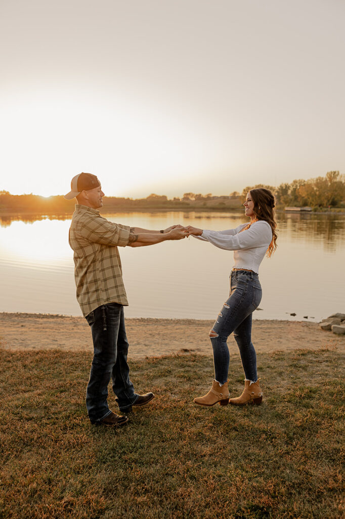 candid engagement photos in ames iowa with a des moines engagement photographer