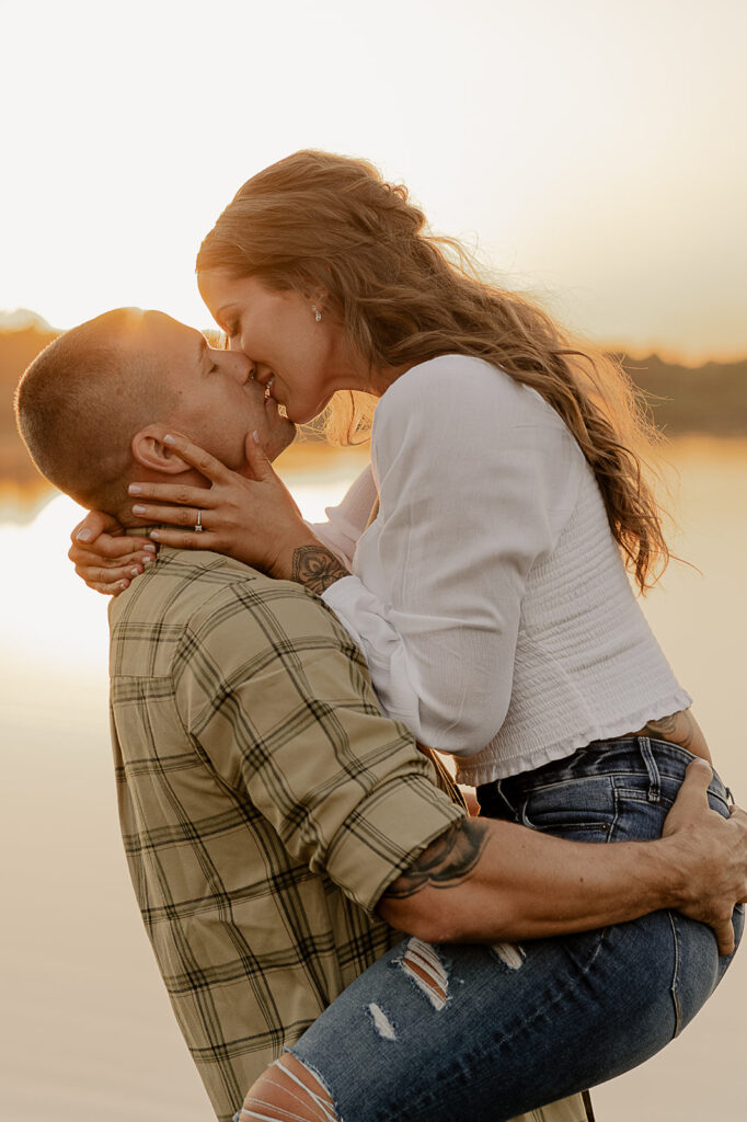 field engagement photos during golden hour