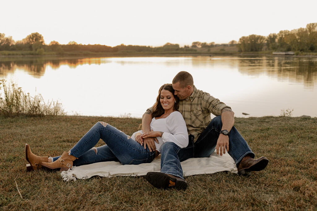 candid engagement photos in ames iowa with a des moines engagement photographer