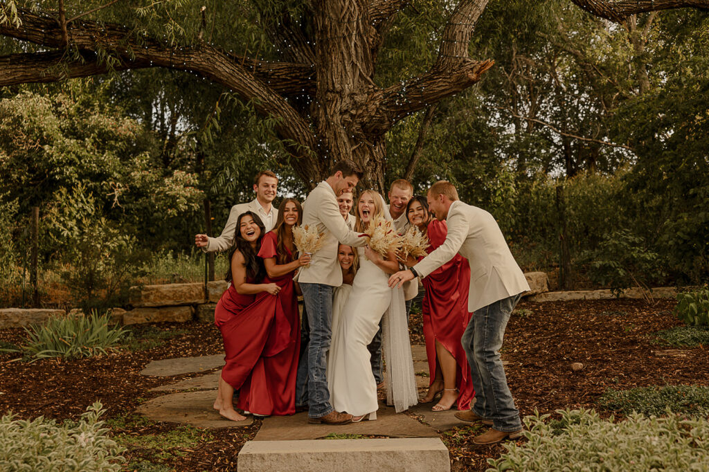 golden hour wedding portraits in des moines iowa