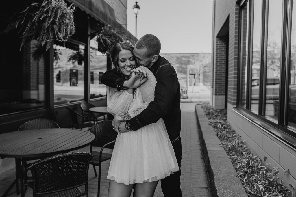 candid engagement photos in ames iowa with a des moines engagement photographer