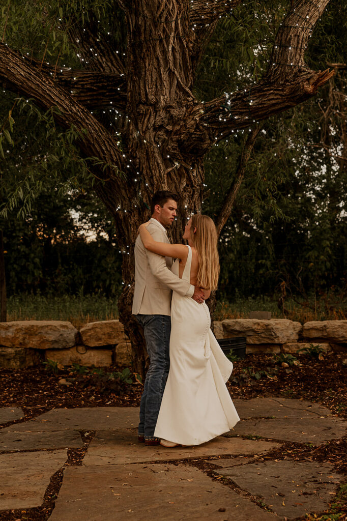 romantic wedding portraits in des moines iowa with bride and groom