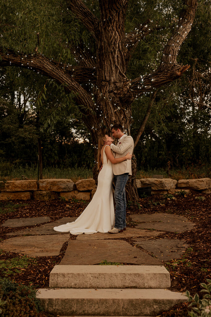 romantic wedding portraits in des moines iowa with bride and groom