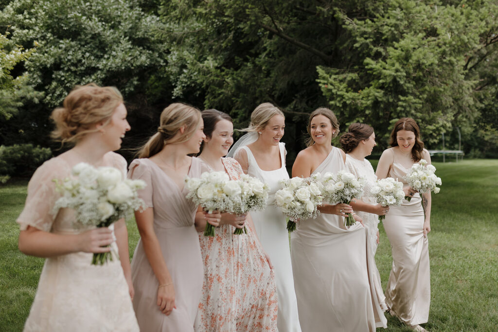 candid bridesmaids wedding photos