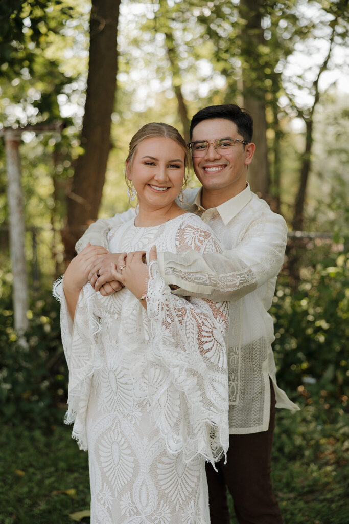 first look with bride and groom outside des moines wedding photos