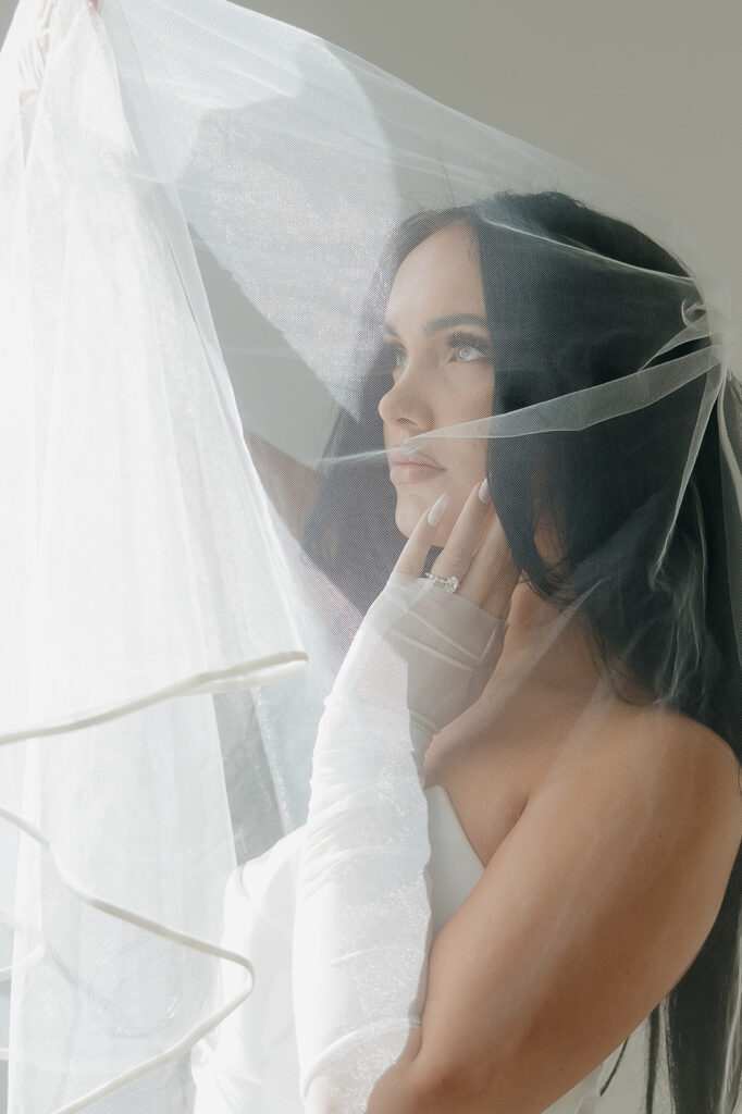 timeless wedding photos with bride indoors