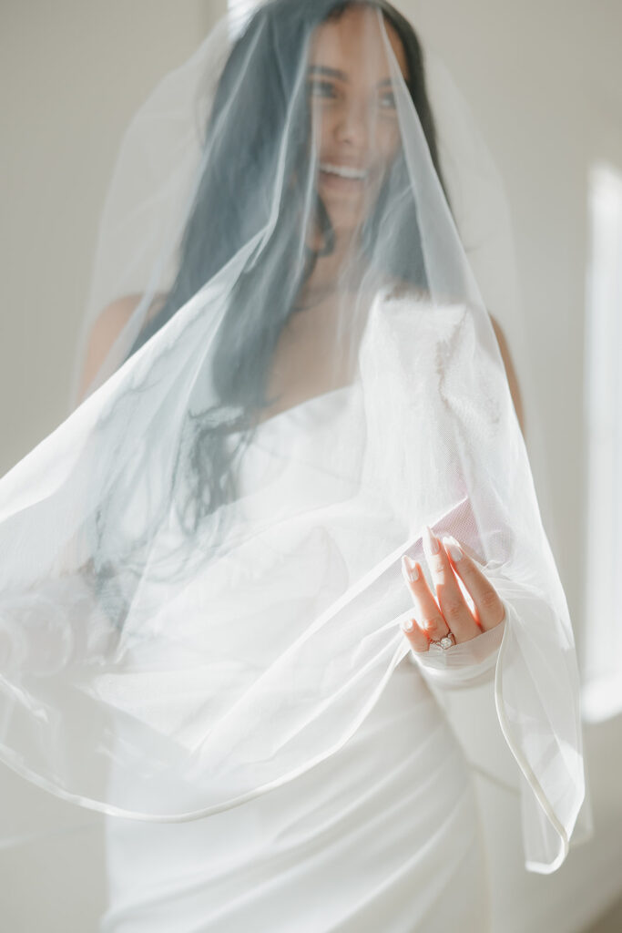 wedding photos veil bride