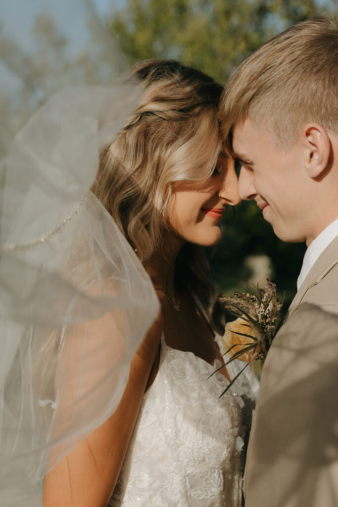 golden hour bride and groom portraits outdoors