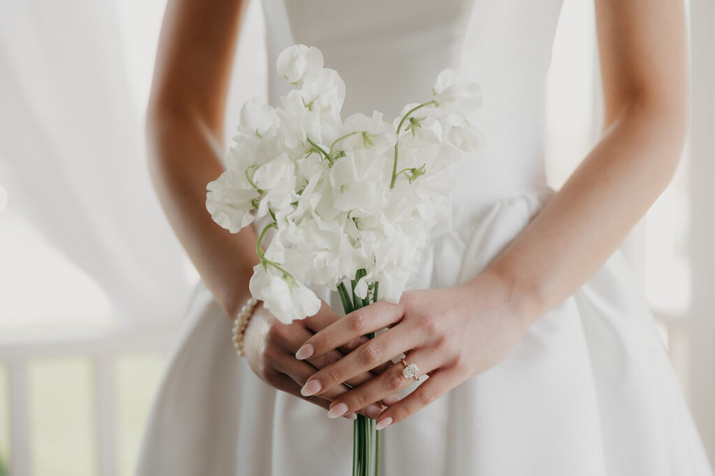 bride holding elegant bouquet