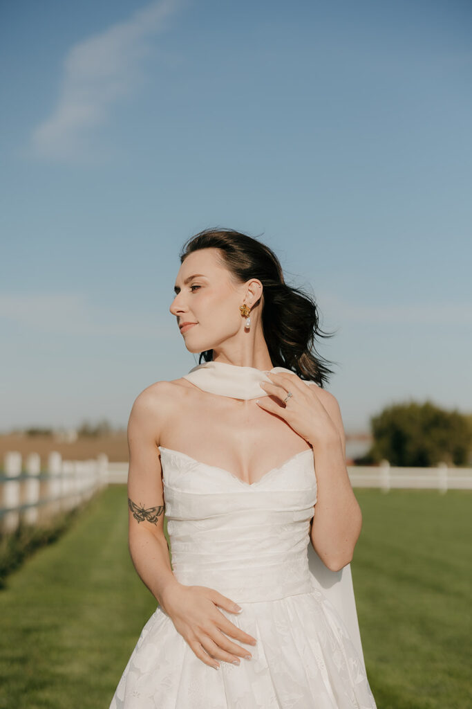 direct sunlight bridal portraits
