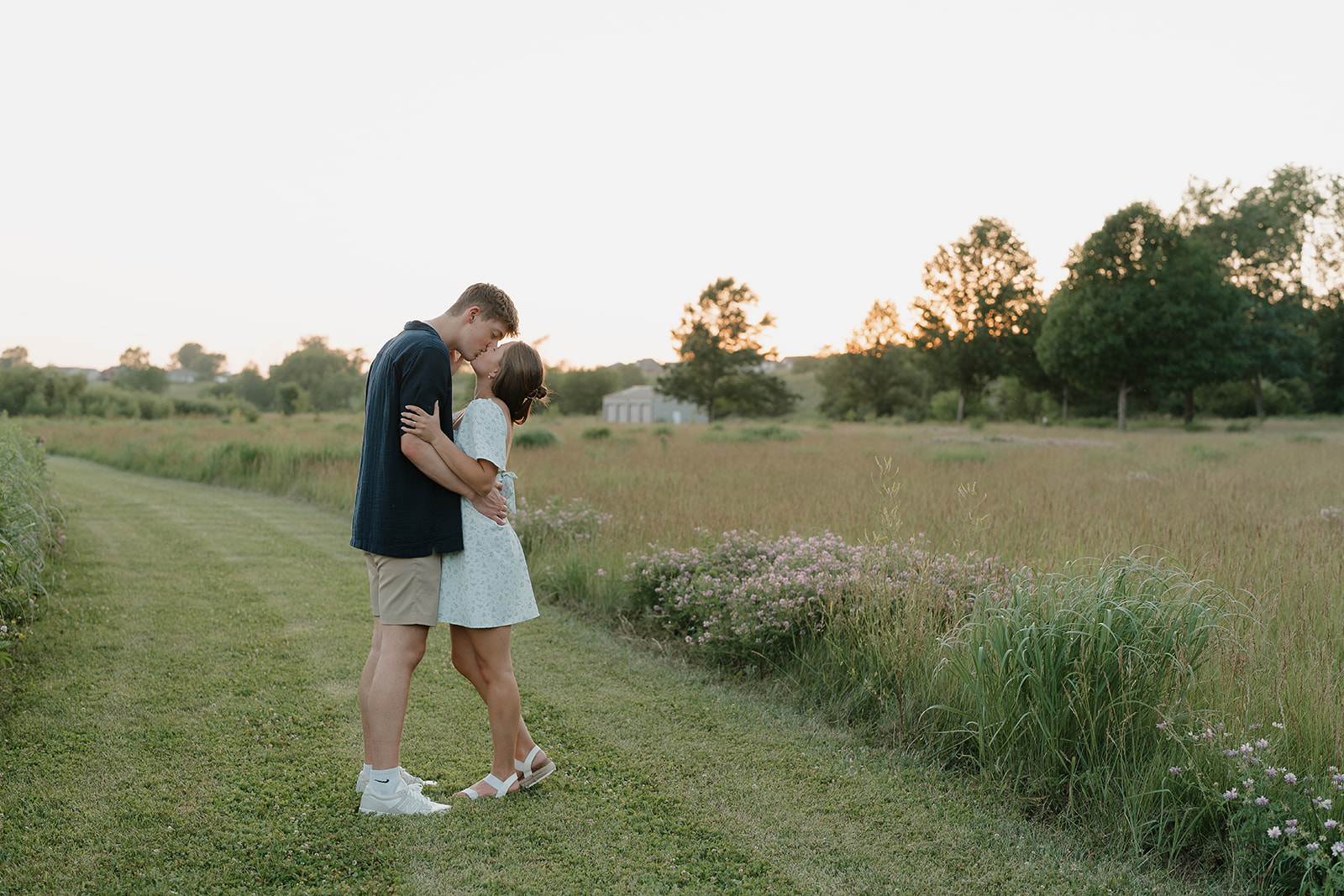 Unique Engagement Photo Locations in Iowa: A City + Nature Session in Ames